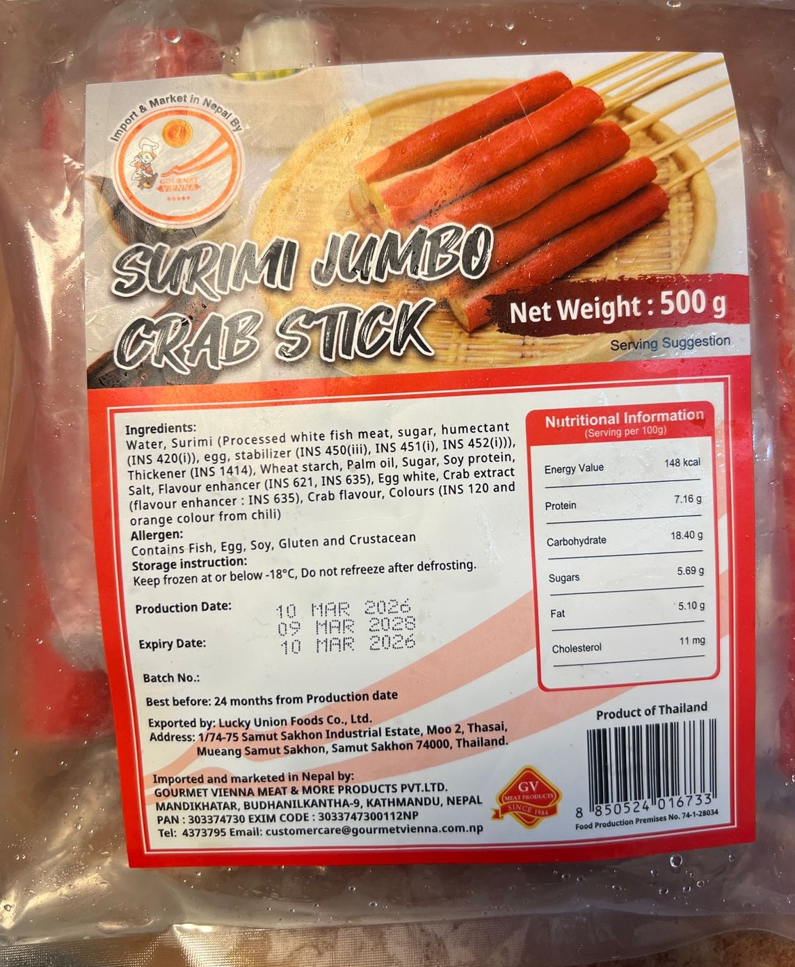 Surimi Jumbo Crab Stick IQF